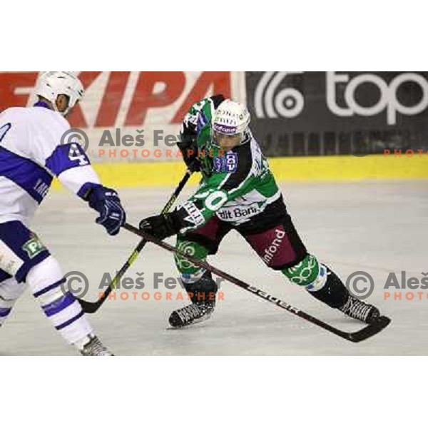 Erik Pance of Tilia Olimpija in action during preseason friendly ice-hockey match Tilia Olimpija- Medvescak, played in Hala Tivoli, Ljubljana, Slovenia on August 25, 2010 