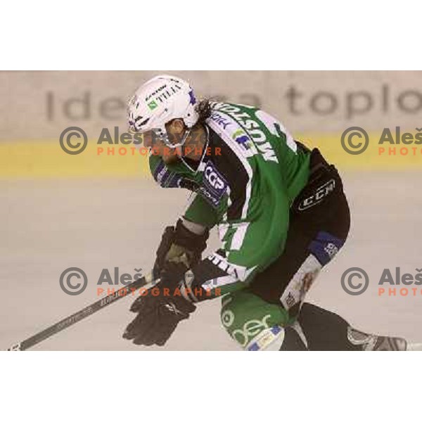 Tomi Mustonen of Tilia Olimpija in action during preseason friendly ice-hockey match Tilia Olimpija- Medvescak, played in Hala Tivoli, Ljubljana, Slovenia on August 25, 2010 