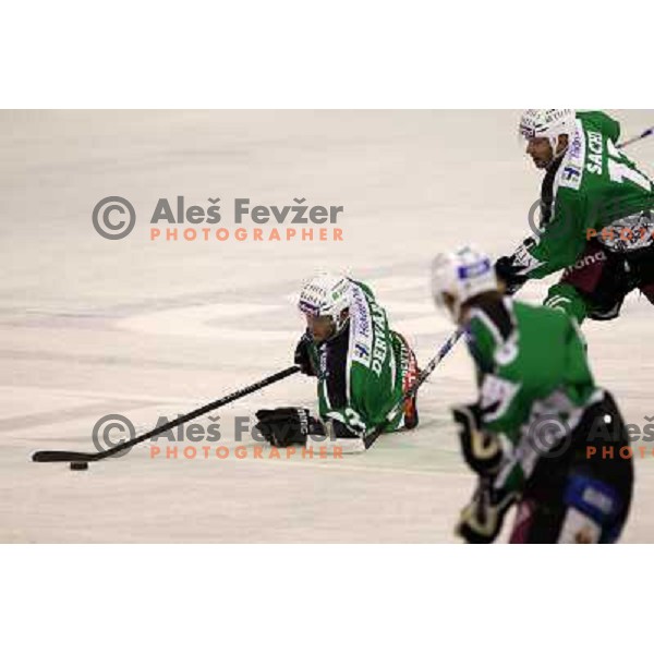 Damjan Dervaric of Tilia Olimpija in action during preseason friendly ice-hockey match Tilia Olimpija- Medvescak, played in Hala Tivoli, Ljubljana, Slovenia on August 25, 2010 