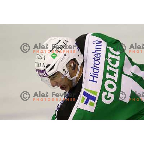 Bostjan Golicic of Tilia Olimpija in action during preseason friendly ice-hockey match Tilia Olimpija- Medvescak, played in Hala Tivoli, Ljubljana, Slovenia on August 25, 2010 