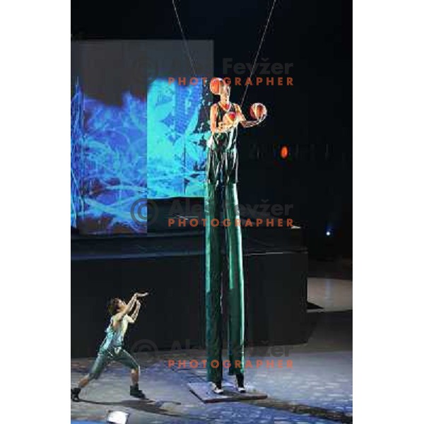 Cirque du Soleil performing during Opening ceremony of FIBA World Championship 2010 in Sinan Erdem Dome, Istanbul, Turkey on August 27, 2010 