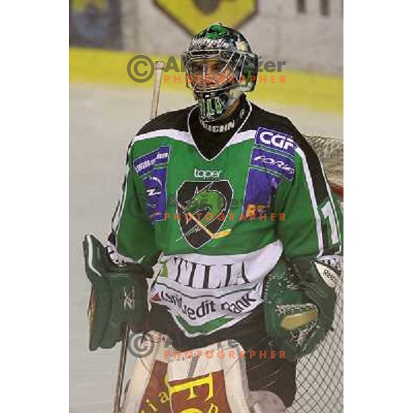 Ales Sila of Tilia Olimpija in action during preseason friendly ice-hockey match Tilia Olimpija- Medvescak, played in Hala Tivoli, Ljubljana, Slovenia on August 25, 2010 