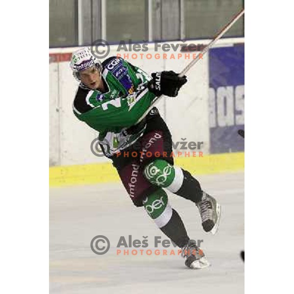Nejc Berlisk of Tilia Olimpija in action during preseason friendly ice-hockey match Tilia Olimpija- Medvescak, played in Hala Tivoli, Ljubljana, Slovenia on August 25, 2010 