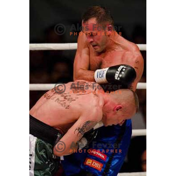 Dejan Zavec, Rafal Jackiewicz at the boxing match Dejan Zavec vs Rafal Jackiewicz for the defense of IBF world champion title in welterweight, 04.09.2010 Stozice arena, Ljubljana, Slovenia 