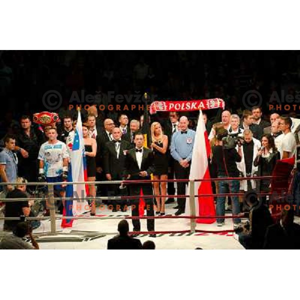  the boxing match Dejan Zavec vs Rafal Jackiewicz for the defense of IBF world champion title in welterweight, 04.09.2010 Stozice arena, Ljubljana, Slovenia 