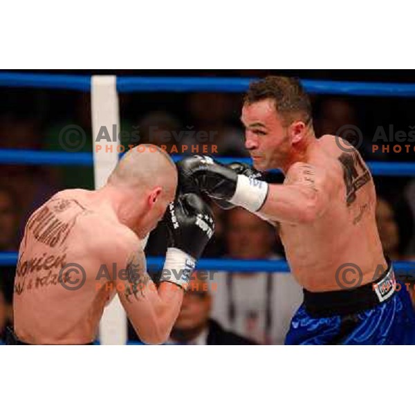Dejan Zavec, Rafal Jackiewicz at the boxing match Dejan Zavec vs Rafal Jackiewicz for the defense of IBF world champion title in welterweight, 04.09.2010 Stozice arena, Ljubljana, Slovenia 
