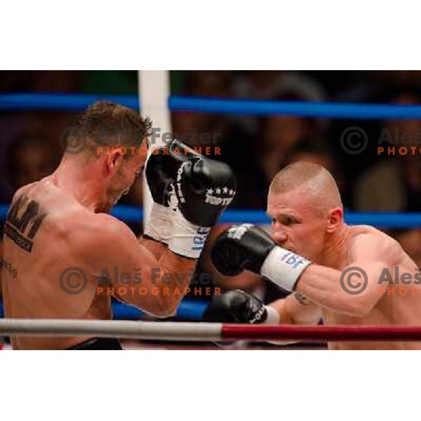 Dejan Zavec, Rafal Jackiewicz at the boxing match Dejan Zavec vs Rafal Jackiewicz for the defense of IBF world champion title in welterweight, 04.09.2010 Stozice arena, Ljubljana, Slovenia 