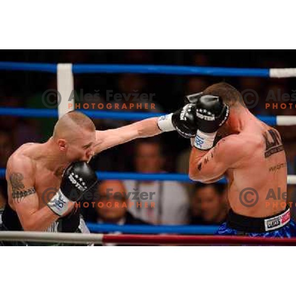 Dejan Zavec, Rafal Jackiewicz at the boxing match Dejan Zavec vs Rafal Jackiewicz for the defense of IBF world champion title in welterweight, 04.09.2010 Stozice arena, Ljubljana, Slovenia 