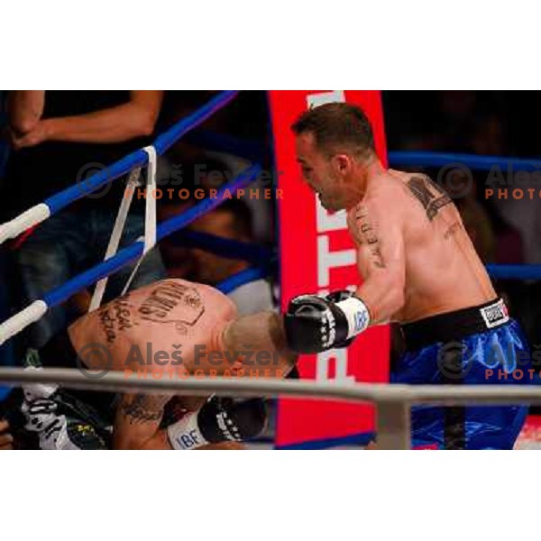 Dejan Zavec, Rafal Jackiewicz at the boxing match Dejan Zavec vs Rafal Jackiewicz for the defense of IBF world champion title in welterweight, 04.09.2010 Stozice arena, Ljubljana, Slovenia 