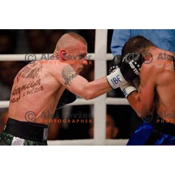 Dejan Zavec, Rafal Jackiewicz at the boxing match Dejan Zavec vs Rafal Jackiewicz for the defense of IBF world champion title in welterweight, 04.09.2010 Stozice arena, Ljubljana, Slovenia 