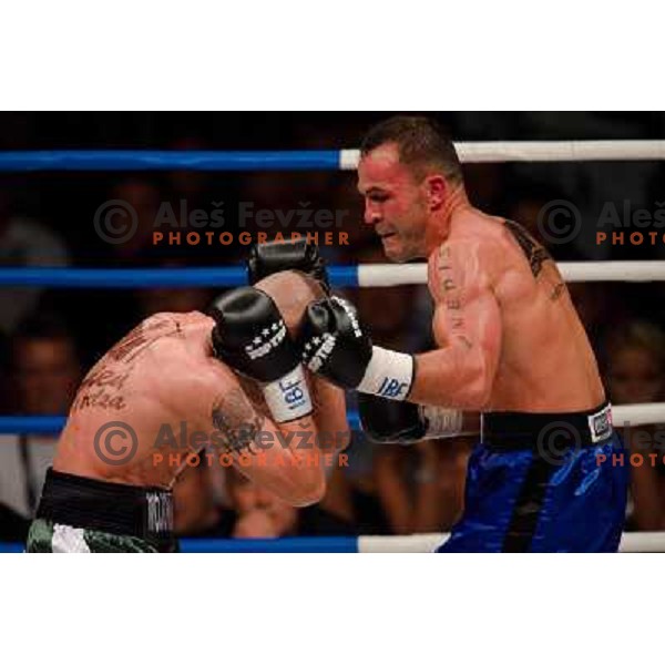 Dejan Zavec, Rafal Jackiewicz at the boxing match Dejan Zavec vs Rafal Jackiewicz for the defense of IBF world champion title in welterweight, 04.09.2010 Stozice arena, Ljubljana, Slovenia 