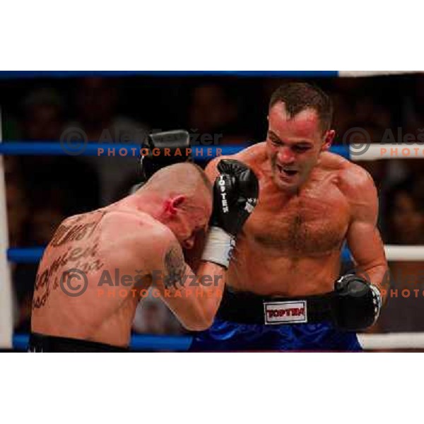 Dejan Zavec, Rafal Jackiewicz at the boxing match Dejan Zavec vs Rafal Jackiewicz for the defense of IBF world champion title in welterweight, 04.09.2010 Stozice arena, Ljubljana, Slovenia 