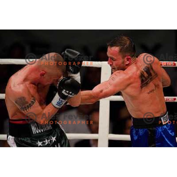 Dejan Zavec, Rafal Jackiewicz at the boxing match Dejan Zavec vs Rafal Jackiewicz for the defense of IBF world champion title in welterweight, 04.09.2010 Stozice arena, Ljubljana, Slovenia 
