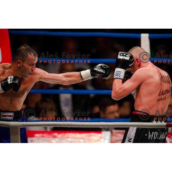 Dejan Zavec, Rafal Jackiewicz at the boxing match Dejan Zavec vs Rafal Jackiewicz for the defense of IBF world champion title in welterweight, 04.09.2010 Stozice arena, Ljubljana, Slovenia 