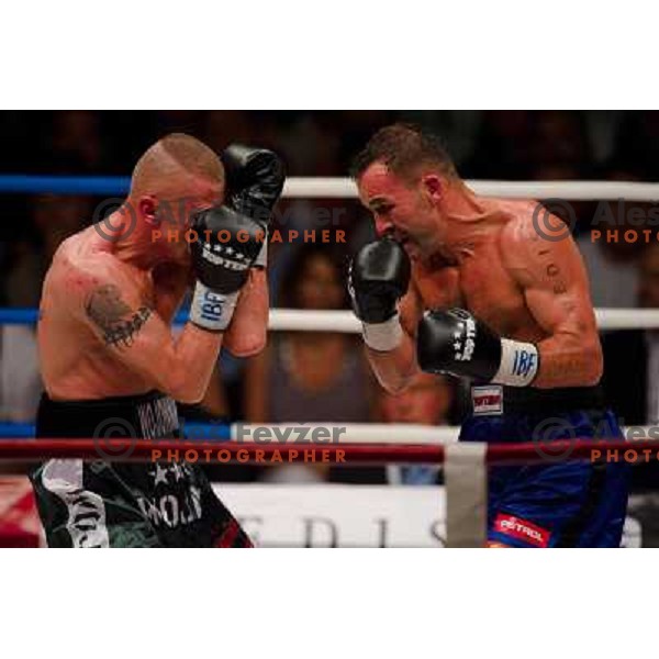 Dejan Zavec, Rafal Jackiewicz at the boxing match Dejan Zavec vs Rafal Jackiewicz for the defense of IBF world champion title in welterweight, 04.09.2010 Stozice arena, Ljubljana, Slovenia 
