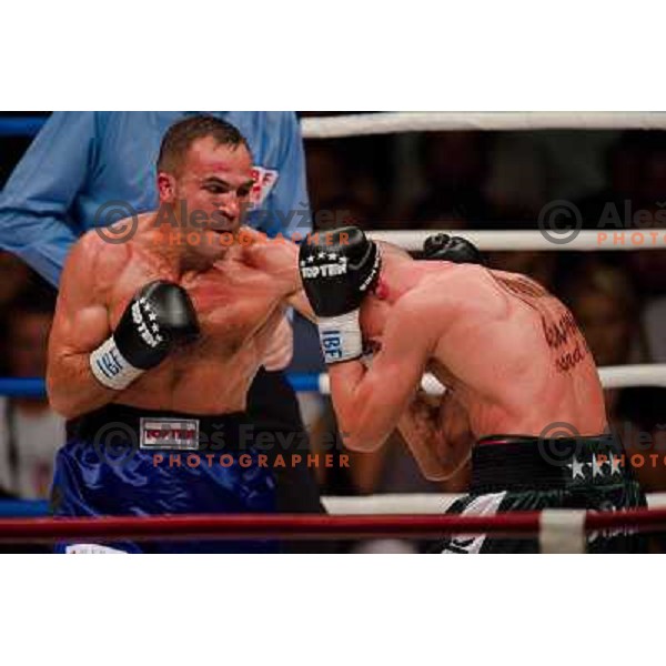 Dejan Zavec, Rafal Jackiewicz at the boxing match Dejan Zavec vs Rafal Jackiewicz for the defense of IBF world champion title in welterweight, 04.09.2010 Stozice arena, Ljubljana, Slovenia 