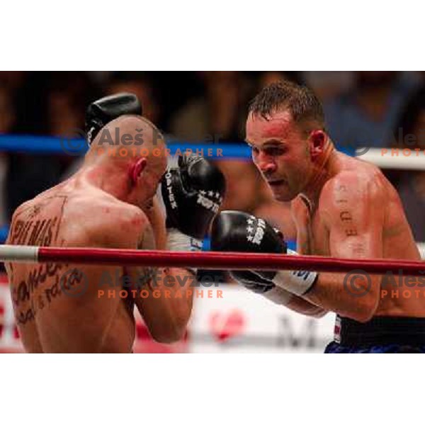 Dejan Zavec, Rafal Jackiewicz at the boxing match Dejan Zavec vs Rafal Jackiewicz for the defense of IBF world champion title in welterweight, 04.09.2010 Stozice arena, Ljubljana, Slovenia 