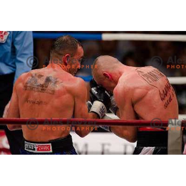 Dejan Zavec, Rafal Jackiewicz at the boxing match Dejan Zavec vs Rafal Jackiewicz for the defense of IBF world champion title in welterweight, 04.09.2010 Stozice arena, Ljubljana, Slovenia 