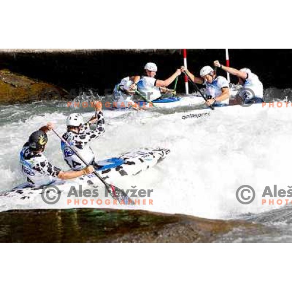 Saso Taljat, Luka Bozic and Simon Hocevar, Dejan Kralj and Urban Jarc, Luka Slapsak during team race, world championship in Tacen, Slovenia 9.2010 