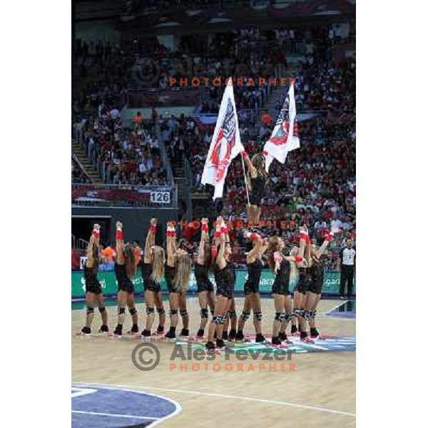 FIBA dancing team performing during FIBA World Championship 2010 in Sinan Erdem Dome, Istanbul, Turkey 