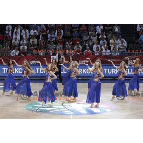FIBA dancing team performing during FIBA World Championship 2010 in Sinan Erdem Dome, Istanbul, Turkey 