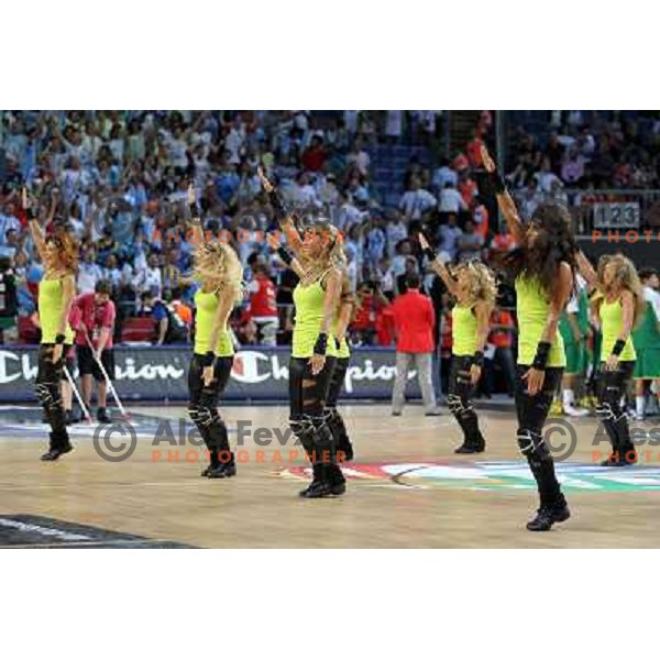 FIBA dancing team performing during FIBA World Championship 2010 in Sinan Erdem Dome, Istanbul, Turkey 