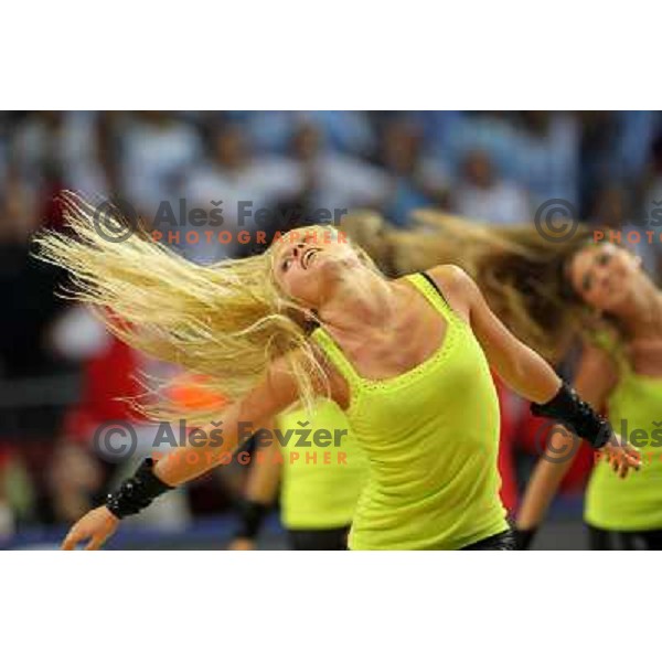 FIBA dancing team performing during FIBA World Championship 2010 in Sinan Erdem Dome, Istanbul, Turkey 