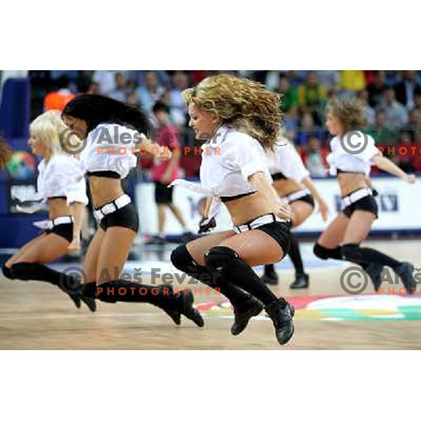 FIBA dancing team performing during FIBA World Championship 2010 in Sinan Erdem Dome, Istanbul, Turkey 