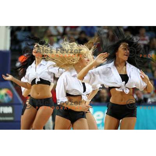 FIBA dancing team performing during FIBA World Championship 2010 in Sinan Erdem Dome, Istanbul, Turkey 