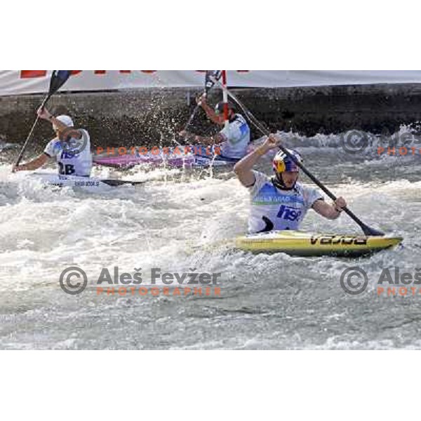 Peter Kauzer, Dejan Kralj and Jure Meglic during team race at world championship in Tacen, Slovenia 12.9.2010 