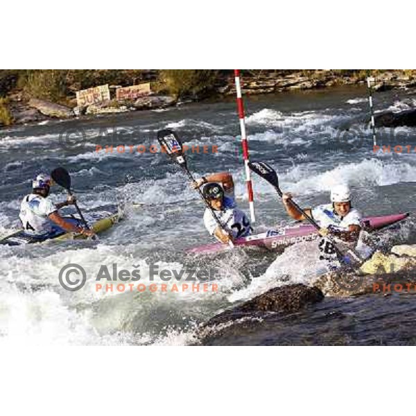 Peter Kauzer, Dejan Kralj and Jure Meglic during team race at world championship in Tacen, Slovenia 9.2010 