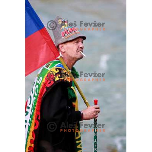 Slovenian fan at ICF canoe slalom world championships in Tacen, Slovenia 12.9.2010 
