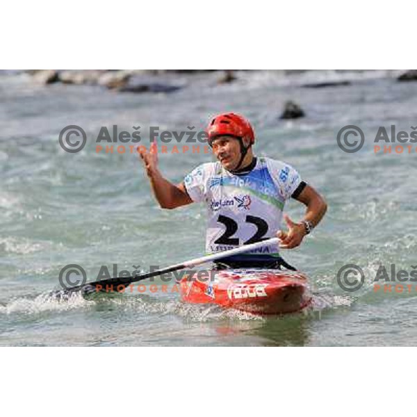 Jure Lenarcic SLO at ICF canoe slalom world championships in Tacen, Slovenia 12.9.2010 