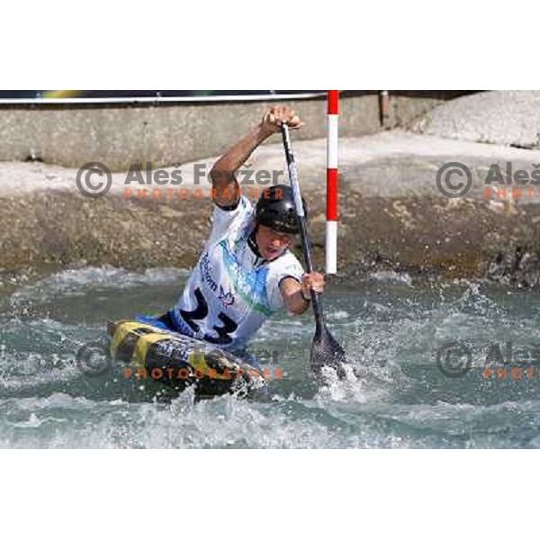 Anze Bercic SLO at ICF canoe slalom world championships in Tacen, Slovenia 12.9.2010 