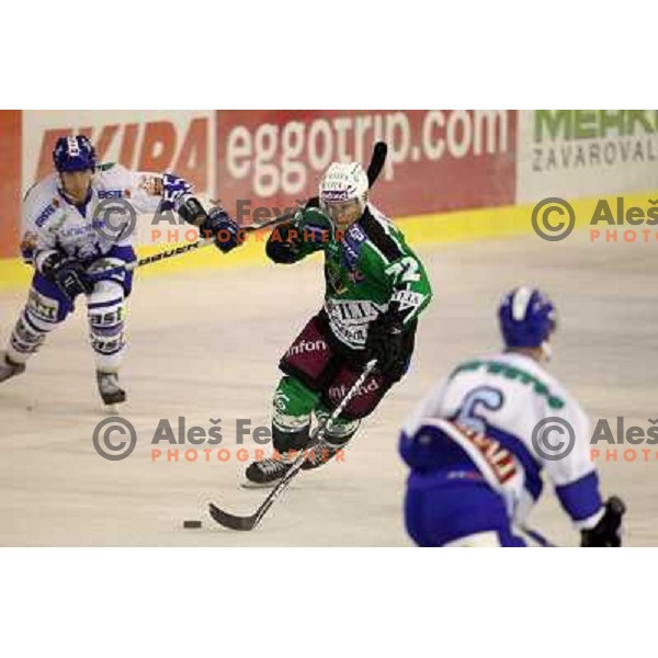 John Hughes in action during ice-hockey match Tilia Olimpija-KHL Medvescak in round 3 of EBEL league, played in Hala Tivoli, Ljubljana, Slovenia on September 17, 2010 