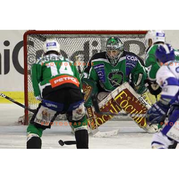 Ales Sila in action during ice-hockey match Tilia Olimpija-KHL Medvescak in round 3 of EBEL league, played in Hala Tivoli, Ljubljana, Slovenia on September 17, 2010 