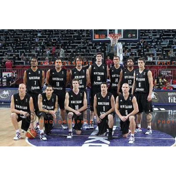Team of New Zealand before basketball match Russia-New Zealand in eight-final of FIBA World Championship 2010, played in Sinan Erdem Dome, Istanbul, Turkey on September 6, 2010 