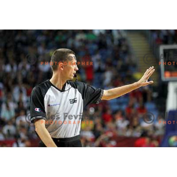 Referee Saso Pukl of Slovenia in action during basketball match Russia-New Zealand in eight-final of FIBA World Championship 2010, played in Sinan Erdem Dome, Istanbul, Turkey on September 6, 2010 