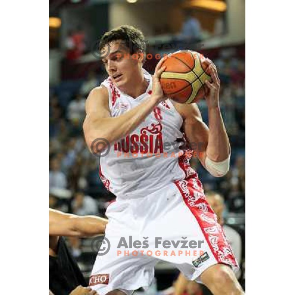 Alexander Kaun of Russia in action during basketball match Russia-New Zealand in eight-final of FIBA World Championship 2010, played in Sinan Erdem Dome, Istanbul, Turkey on September 6, 2010 