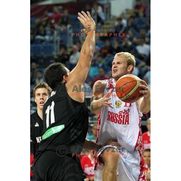  of Russia and of New Zealand in action during basketball match Russia-New Zealand in eight-final of FIBA World Championship 2010, played in Sinan Erdem Dome, Istanbul, Turkey on September 6, 2010 