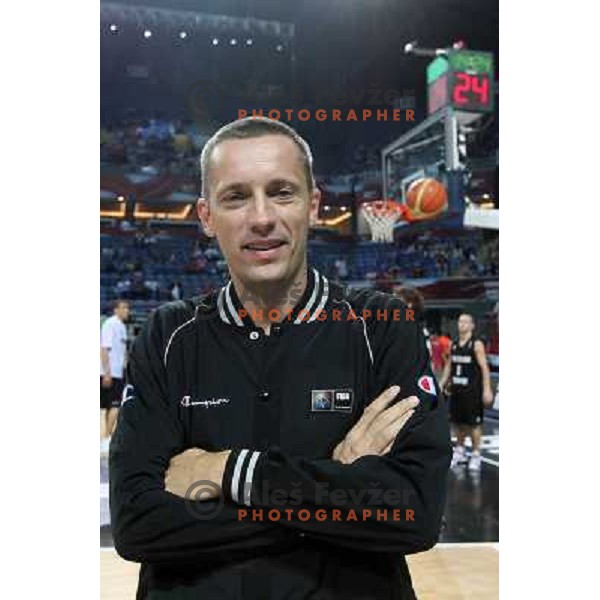 Referee Saso Pukl of Slovenia in action during basketball match Russia-New Zealand in eight-final of FIBA World Championship 2010, played in Sinan Erdem Dome, Istanbul, Turkey on September 6, 2010 