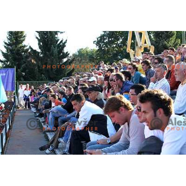 Spectators watching action during first round of BMW Ljubljana Open on ATP Challenger Tour, played in SC Ljubljana on September 21, 2010 