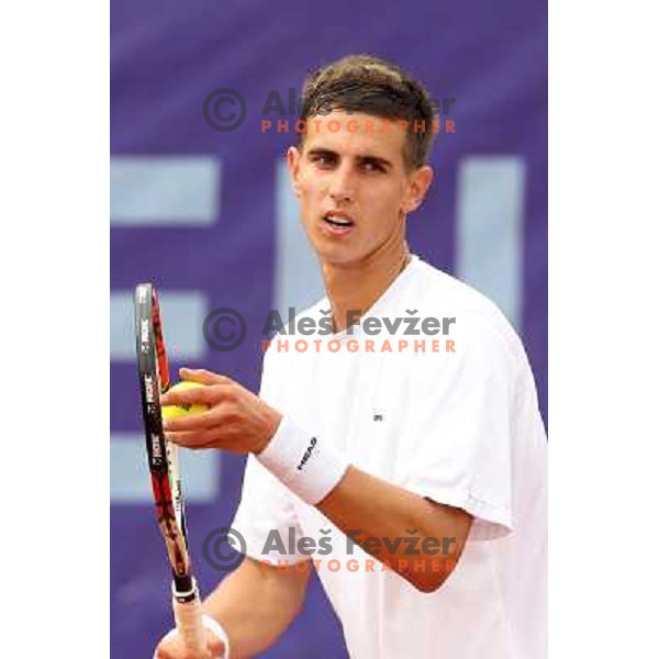 Milan Zitnik of Slovenia in action during first round of BMW Ljubljana Open on ATP Challenger Tour, played in SC Ljubljana on September 21, 2010 
