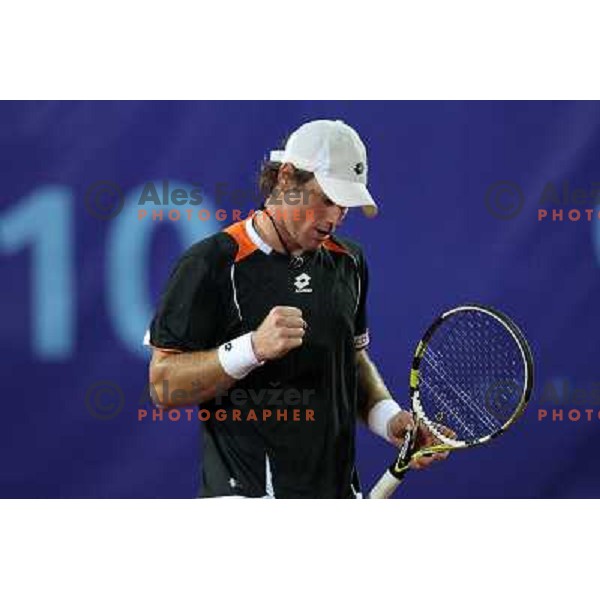 Blaz Kavcic of Slovenia in action during quarter-final of BMW Ljubljana Open on ATP Challenger Tour, played in SC Ljubljana on September 23, 2010 