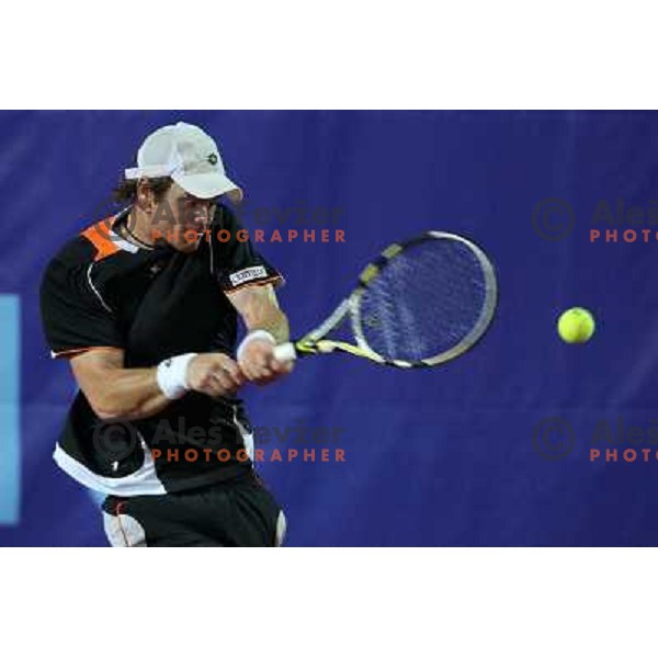 Blaz Kavcic of Slovenia in action during quarter-final of BMW Ljubljana Open on ATP Challenger Tour, played in SC Ljubljana on September 23, 2010 