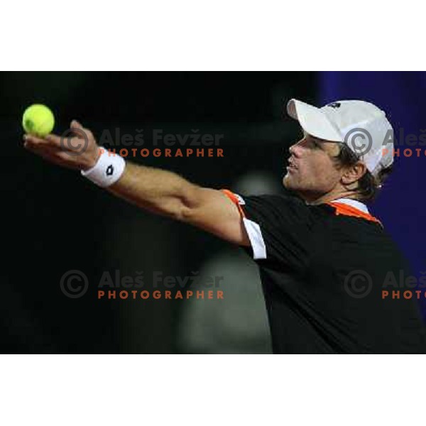  Blaz Kavcic of Slovenia in action during quarter-final of BMW Ljubljana Open on ATP Challenger Tour, played in SC Ljubljana on September 23, 2010 