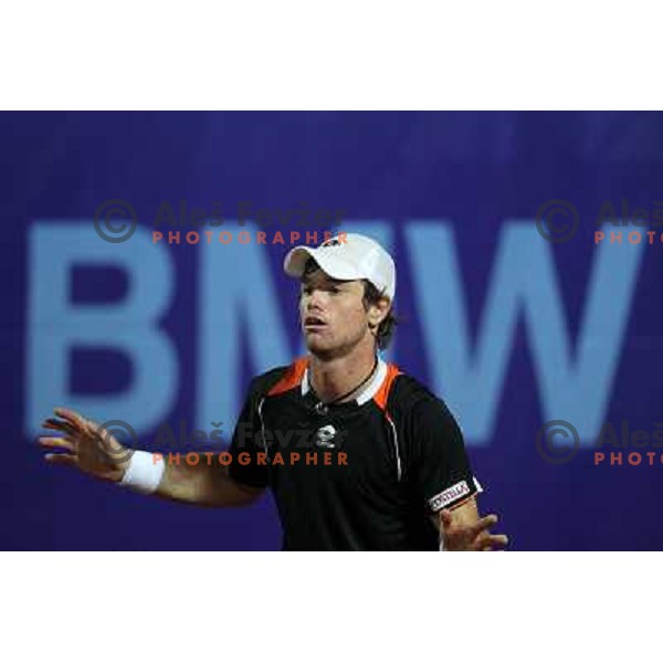  Blaz Kavcic of Slovenia in action during quarter-final of BMW Ljubljana Open on ATP Challenger Tour, played in SC Ljubljana on September 23, 2010 