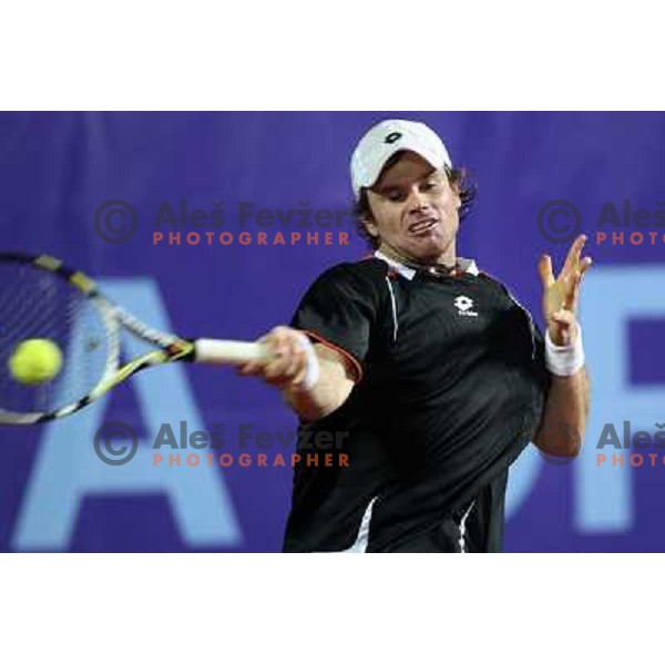 Blaz Kavcic of Slovenia in action during quarter-final of BMW Ljubljana Open on ATP Challenger Tour, played in SC Ljubljana on September 23, 2010 