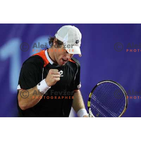 Blaz Kavcic of Slovenia in action during quarter-final of BMW Ljubljana Open on ATP Challenger Tour, played in SC Ljubljana on September 23, 2010 