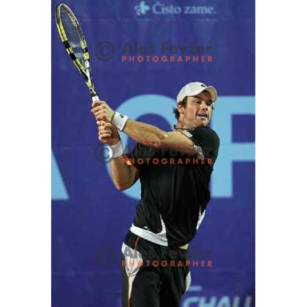  Blaz Kavcic of Slovenia in action during quarter-final of BMW Ljubljana Open on ATP Challenger Tour, played in SC Ljubljana on September 23, 2010 